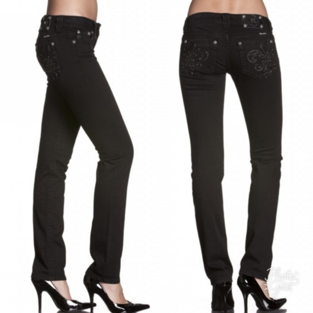 Miss me fleur de lis mid rise jeans